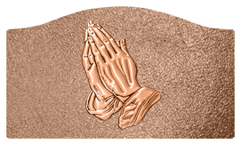 DASHELL-516-CP-SH-BZ Copper Praying Hands Shimmer Bronze Background